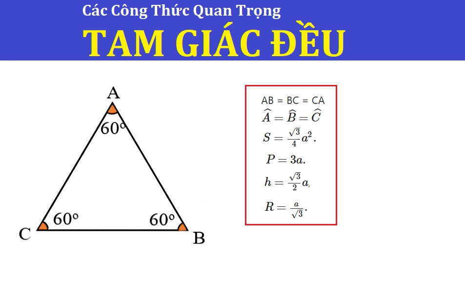 Các công thức tam giác đều